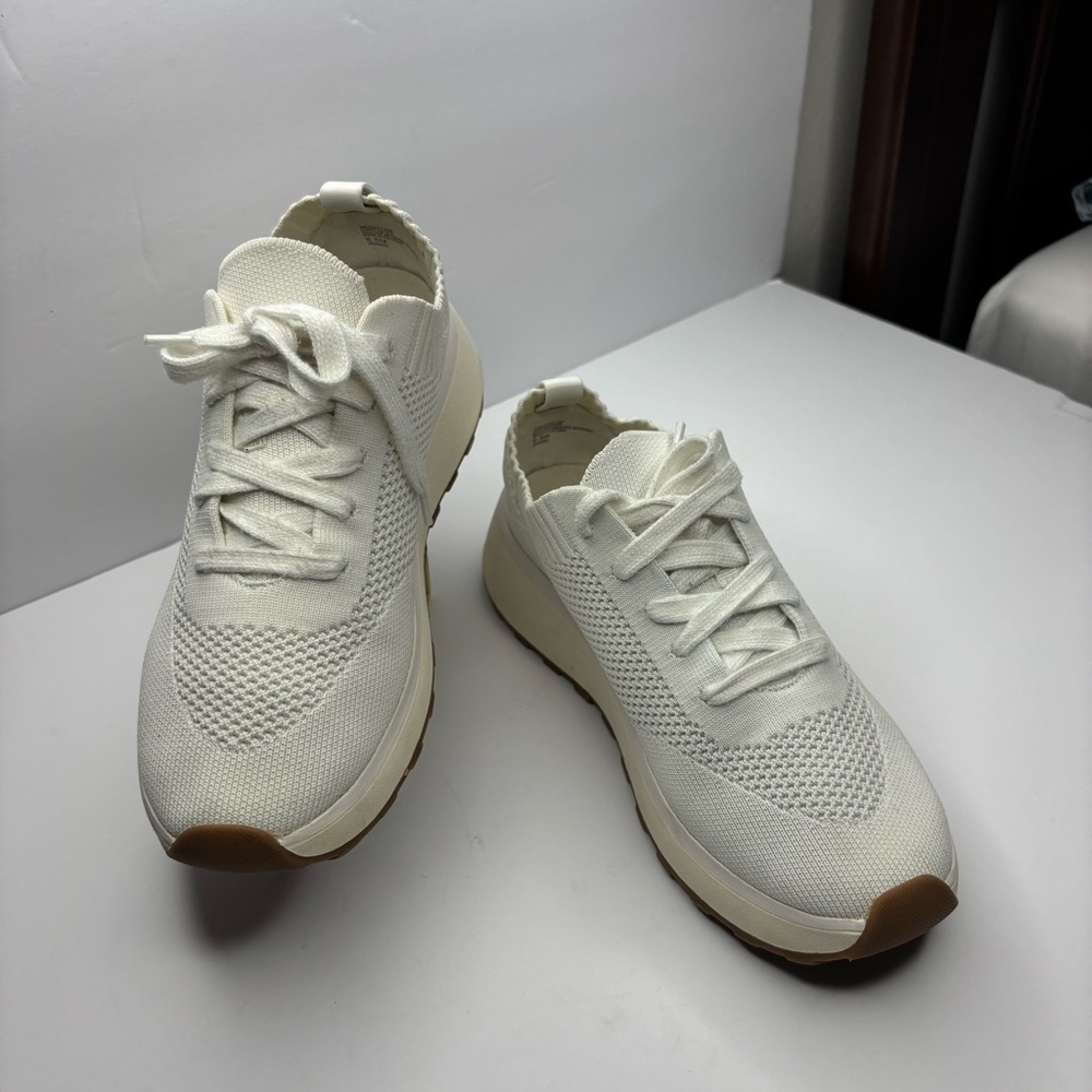 Nordstrom Cream Knit Lace-Up Sneakers - Picture 1 of 5